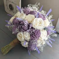 Ivory with Lilac Accents Bouquet with Lavender and Baby's Breath