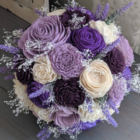 Purple, Plum, Lilac, and Ivory Bouquet with Lavender and Baby's Breath