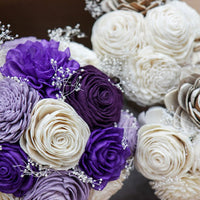 Purple, Plum, Lilac, and Ivory Bouquet with Baby's Breath