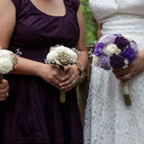 Purple, Plum, Lilac, and Ivory Bouquet with Baby's Breath