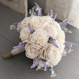 Ivory Bouquet with Lavender and Baby's Breath