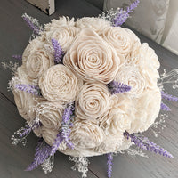 Ivory Bouquet with Lavender and Baby's Breath