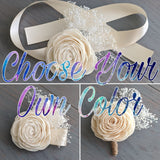 Boutonniere or Corsage with Flower and Accent Filler to Match Your Bouquet